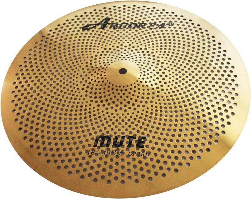 Arborea Mute Crash Cymbal 16 Inch Low Volume Crash Cymbal Golden Quiet Cymbal For Drmmer Practice - Image 5