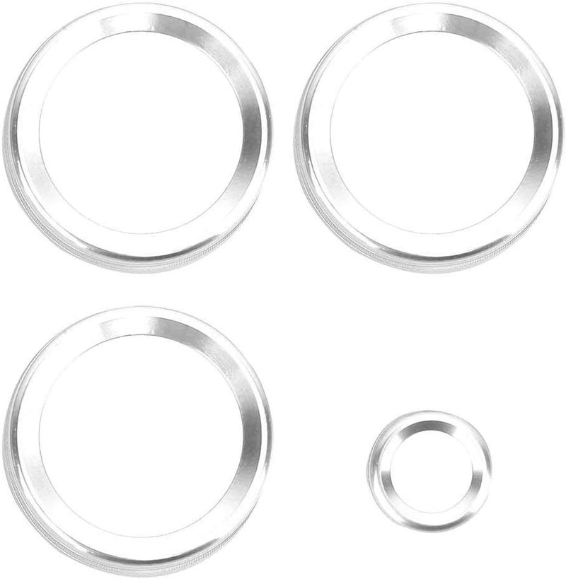 Dweekiy AC Knob Cover Ring Trim for Rover Sport 4Pcs Set (Silver) - Image 1