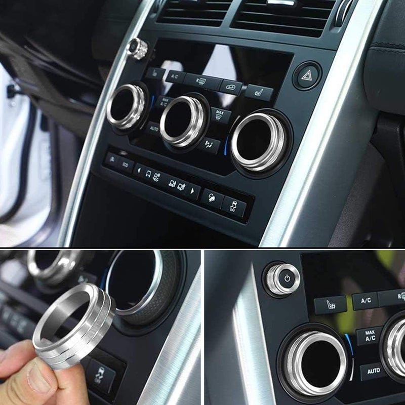 Dweekiy AC Knob Cover Ring Trim for Rover Sport 4Pcs Set (Silver) - Image 3
