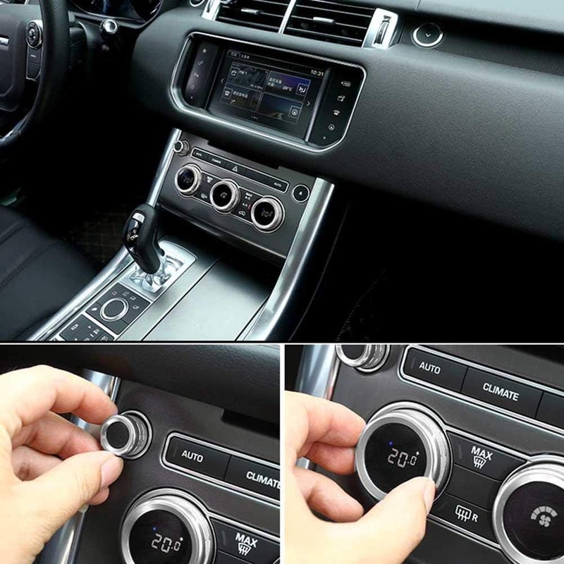 Dweekiy AC Knob Cover Ring Trim for Rover Sport 4Pcs Set (Silver) - Image 2