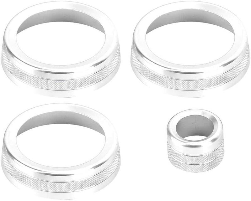 Dweekiy AC Knob Cover Ring Trim for Rover Sport 4Pcs Set (Silver) - Image 5