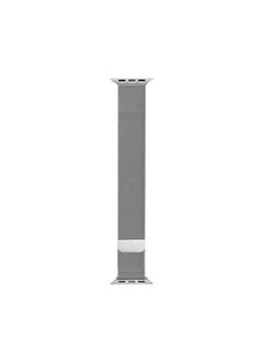 Replacement Strap For Apple Watch Series 7 45mm / 6 & SE & 5 & 4 44mm / 3 & 2 & 1 42mm Mutural Milanese Stainless Steel Watch Band Silver