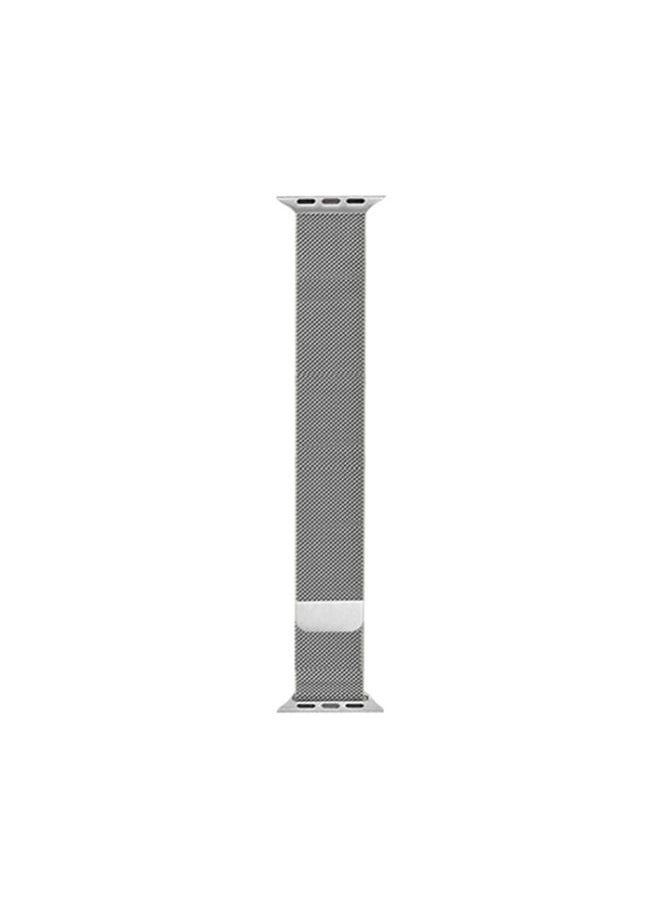 Generic - Replacement Strap For Apple Watch Series 7 45mm / 6 & SE & 5 & 4 44mm / 3 & 2 & 1 42mm Mutural Milanese Stainless Steel Watch Band Silver - Image 1