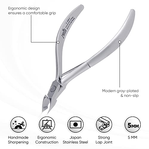 ZMOI Cuticle Nippers – Professional Cuticle trimmer – Premium Stainless Steel Cuticle Remover Tool – Cuticle Cutter for Cuticle Trimming and Hangnails (Single Spring - Haft Jaw 5mm) - Image 3