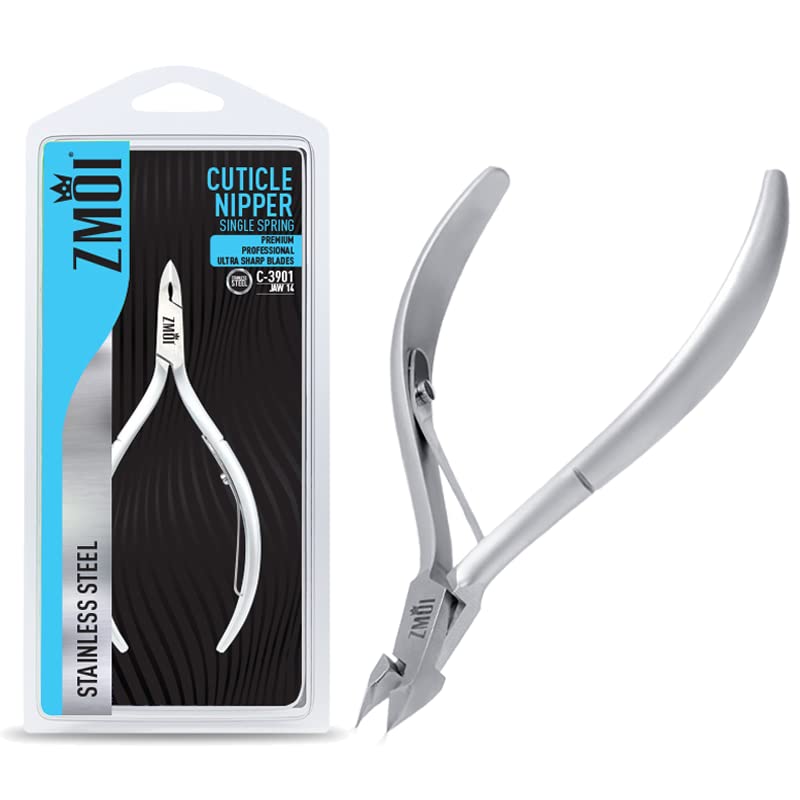 ZMOI Cuticle Nippers – Professional Cuticle trimmer – Premium Stainless Steel Cuticle Remover Tool – Cuticle Cutter for Cuticle Trimming and Hangnails (Single Spring - Haft Jaw 5mm) - Image 1