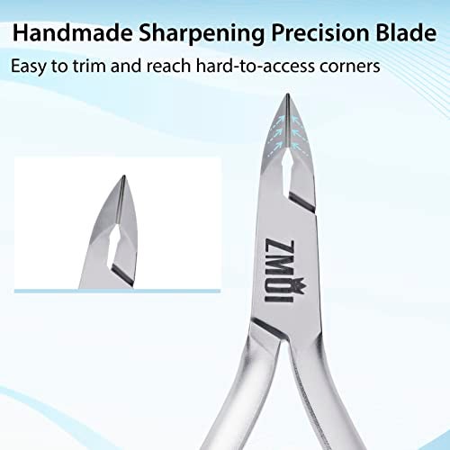 ZMOI Cuticle Nippers – Professional Cuticle trimmer – Premium Stainless Steel Cuticle Remover Tool – Cuticle Cutter for Cuticle Trimming and Hangnails (Single Spring - Haft Jaw 5mm) - Image 4
