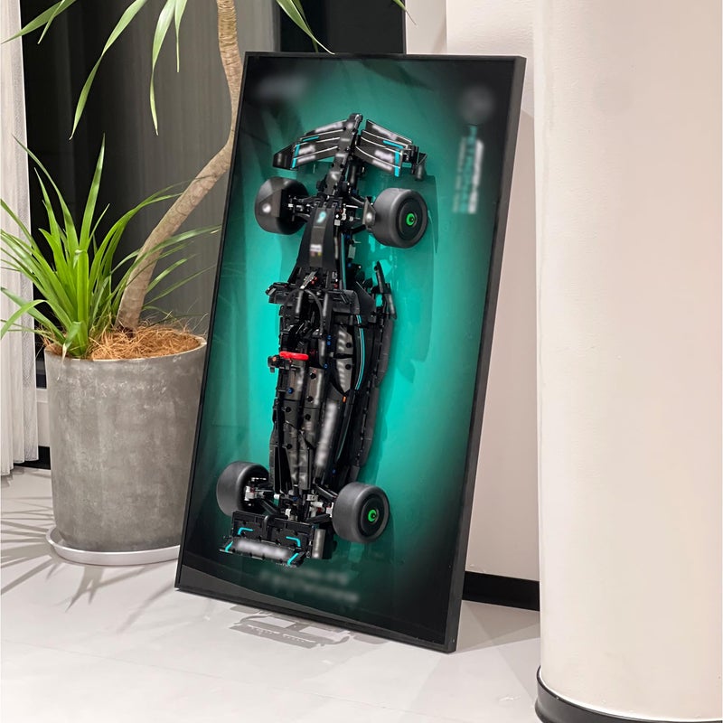 iLuane Display Wallboard for LEGO Technic MercedesAMG W14 E 42171 Model Car Building Sets Adult Collectibles Wall Mount Room or Office Decor for Men Women Gradient Color No Car Included - Image 2