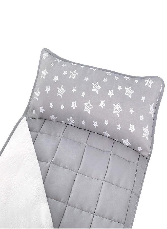 Moonsea Moonsea Toddler Nap Mat Warm with Removable Pillow and Fleece Minky Blanket, Lightweight, Soft Perfect for Kids Preschool, Daycare, Travel Sleeping Bag Boys and Girls, 21" x 50" Fit Standard Cot  - Image 1