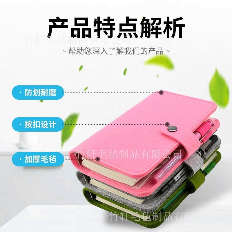 Factory Business Conference Office Felt Notepad Portable Journal Notebook Portable Student Diary - Image 3