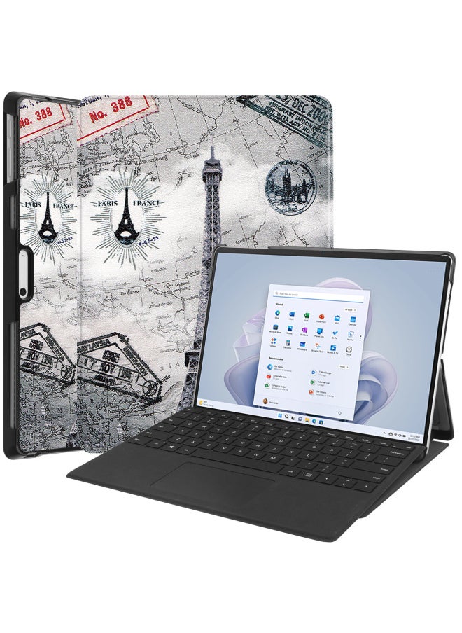 For Microsoft Surface Pro11/10/9 Commercial Tablet Computer Keyboard Leather Case 2024 New-Color:Iron Tower-Applicable Model:Surface Pro11/10/9  - Image 1