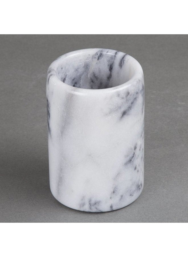Creative Home Natural Marble Pen Pencil Holder Cup Tabletop Countertop Organizer, 3.3" Diam. x 4.5" H, Off-White (color may vary) - Image 2