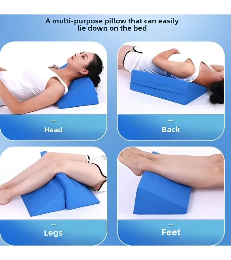 White Soft Sponge Wedge Pillow Full Body Support Side Sleepers Bed Sore Care - Image 3