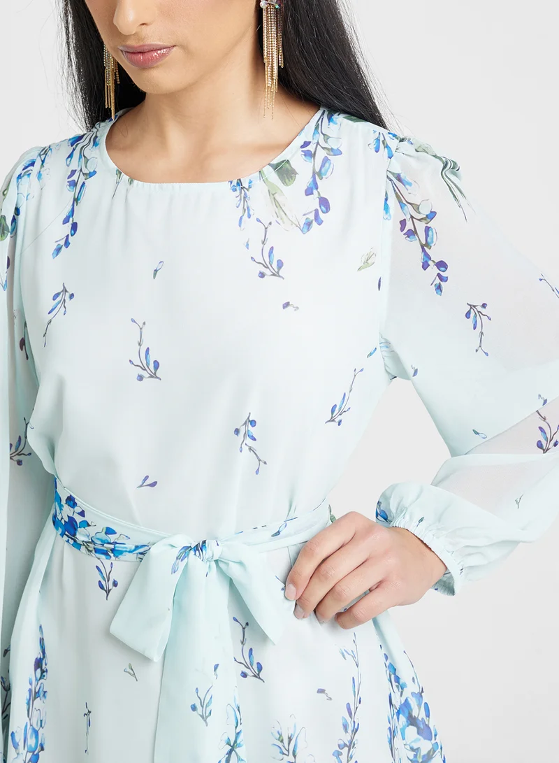 Khizana Floral Chiffon Maxi Dress