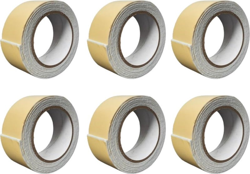 ELATAPES double sided self adhesive acrylic foam mounting tape for wall Craft Furniture Paper HooksSheet Set of 6 48mm 2inch X 2meter