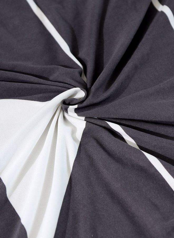 شاربدو غطاء كرسي مطاطي من قطعة واحدة أسود/ أبيض - Image 5