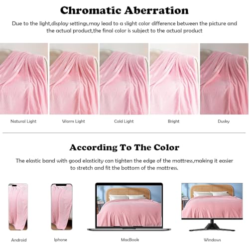 BSB Home Polyester Premium Plush Double Blanket|300 GSM Lightweight Cozy Ultrasoft for Bed, Sofa, Travel & Camping| 230x220 cm |Peach| TC - 220 - Image 5