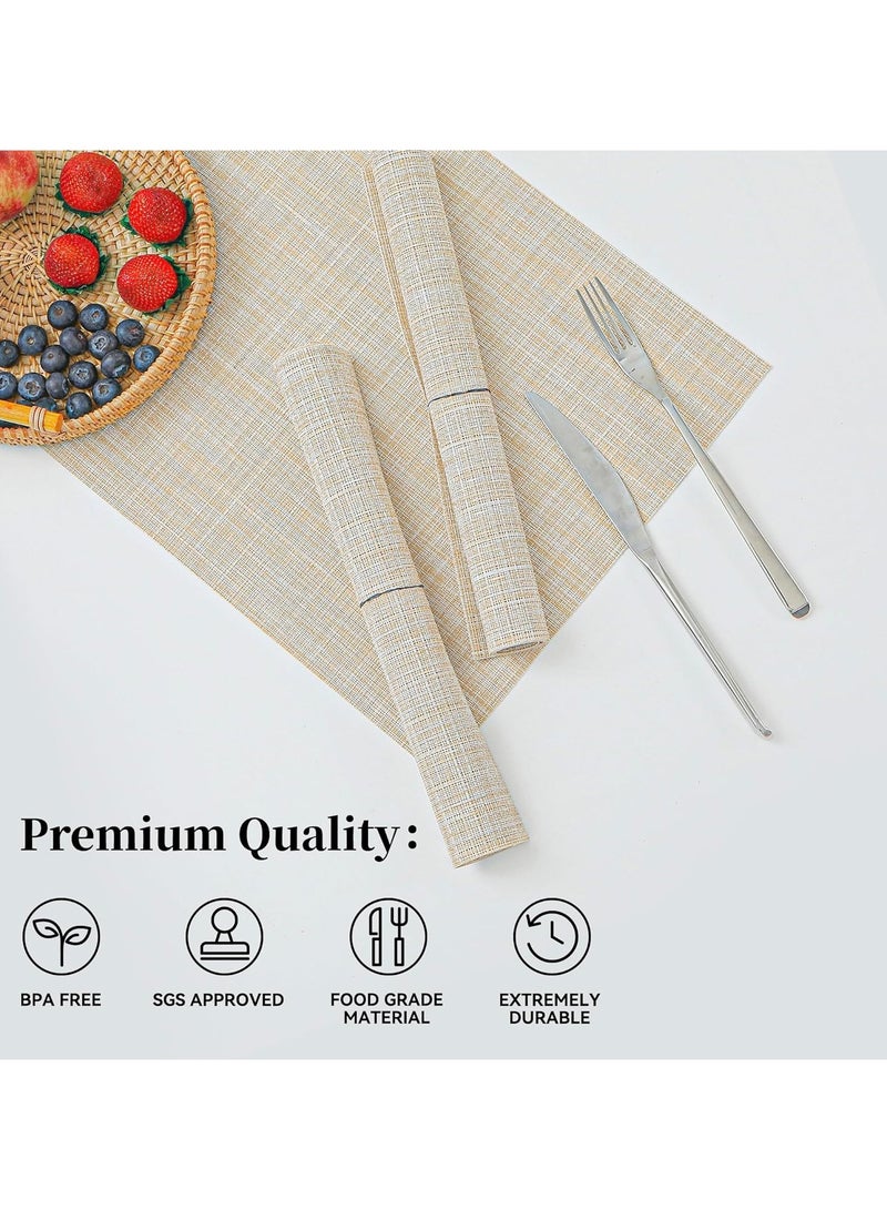 Vparty Placemats for Dining Table, Set of 6 Heat Resistant Place Mats, 45 x 30 cm, Durable and Stylish Table Mats, Ideal for Protecting Surfaces, Easy to Clean, Perfect for Home, Kitchen, Dining Room, and Special Occasions.  - Image 2