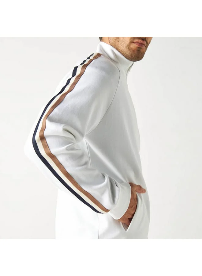 Iconic Iconic Zip Through Jacket with High Neck and Long Raglan Sleeves