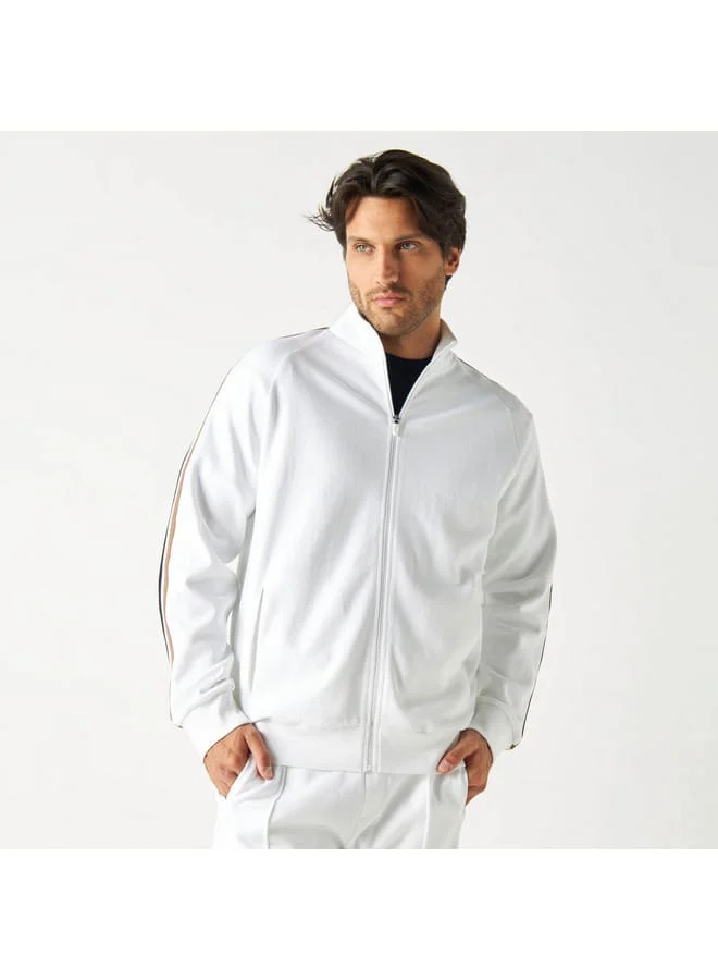 Iconic Iconic Zip Through Jacket with High Neck and Long Raglan Sleeves