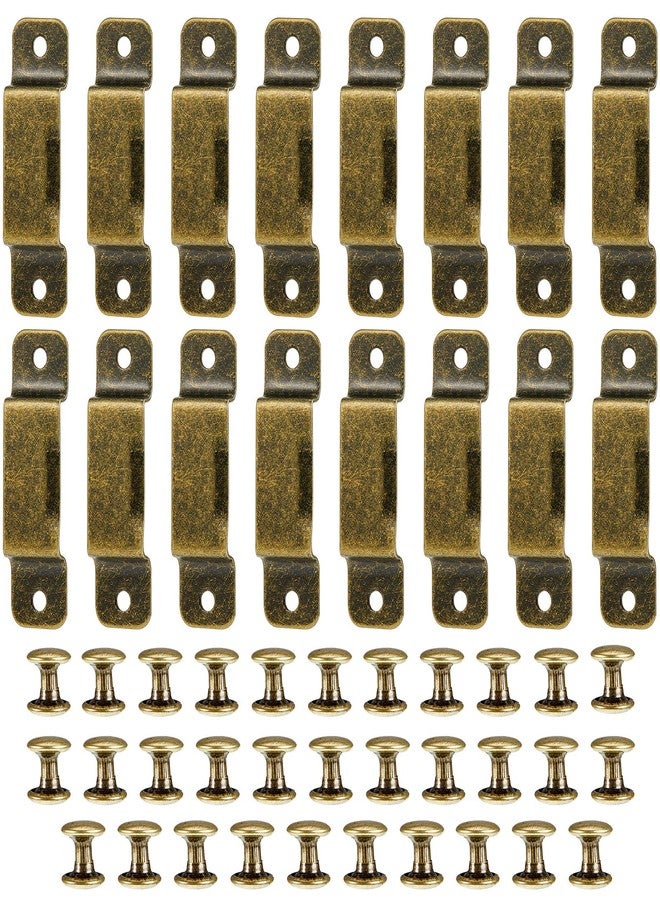 Zhengmy 48 Pieces Small Metal Tape Measure Belt Clip Occidental Leather Tape Measure Holder with Rivets for Drill Leather Pocket Tool, Bronze
