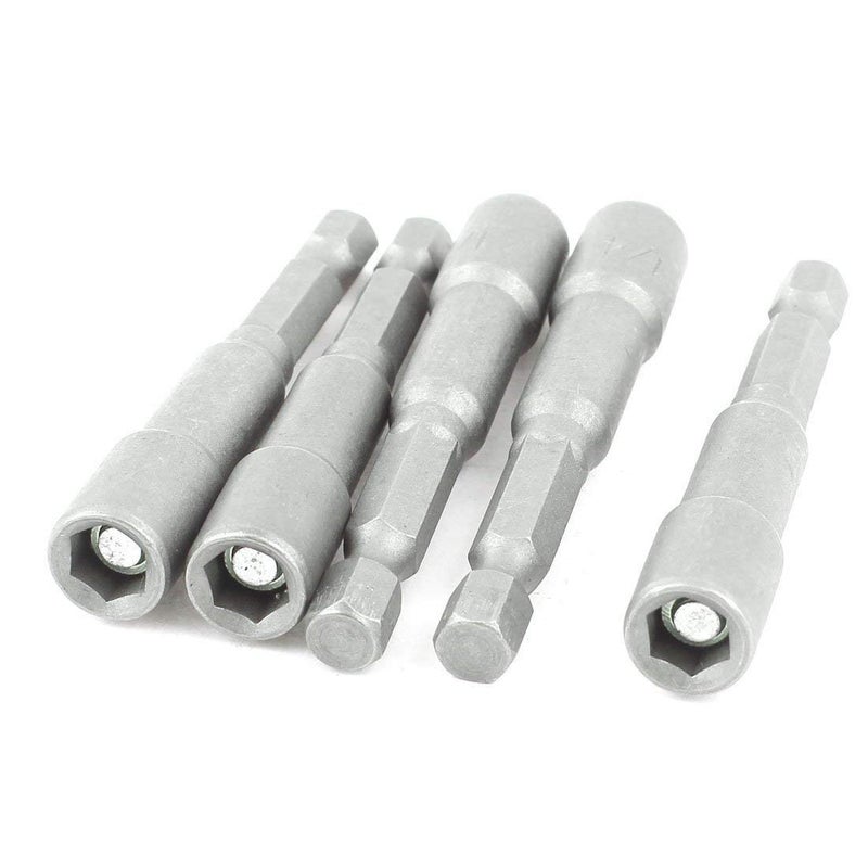 URBEST Adjustable Wrenches Magnetic Hex Driver Bit 635mm 14 Nut Setter Adapter for Drill 5pcs