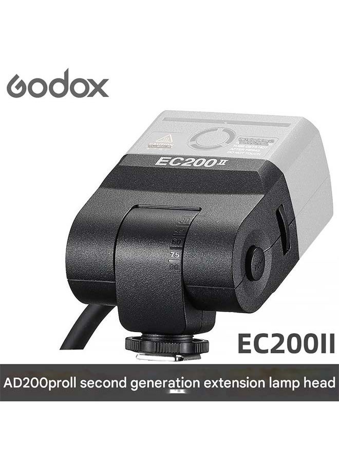 Godox Godox EC200 II Extension Flash Head with 2 Meter Cord for Godox AD200 Pro II AD200Pro II AD200ProII Speedlite  - Image 1