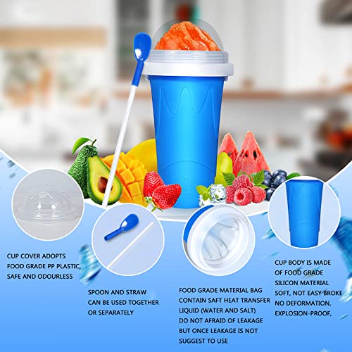 COLORLAND Color Land Slushy Cup, TIK TOK Slushie Maker Cup Frozen Magic Squeeze Cup, Ice Cream Maker Cup, Cool Stuff Trending Tiktok Items Homemade DIY Cool Gadgets with Lid & Straw (GREEN) - Image 2