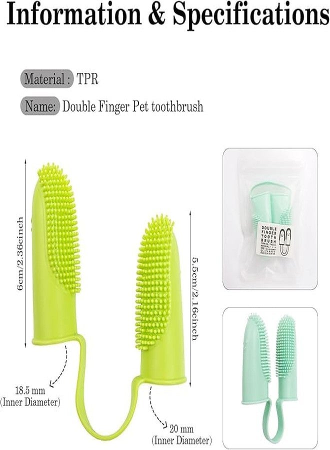 DNESHY 1pc Dog Toothbrush, 360°soft Bristles Double-Finger Tooth Brushing Kit, Silicone Dual Head Manual Toothbrush, Dog Teeth Cleaning Finger Brush, Oral Hygiene Tooth Brush for Small & Large Pets - Image 3