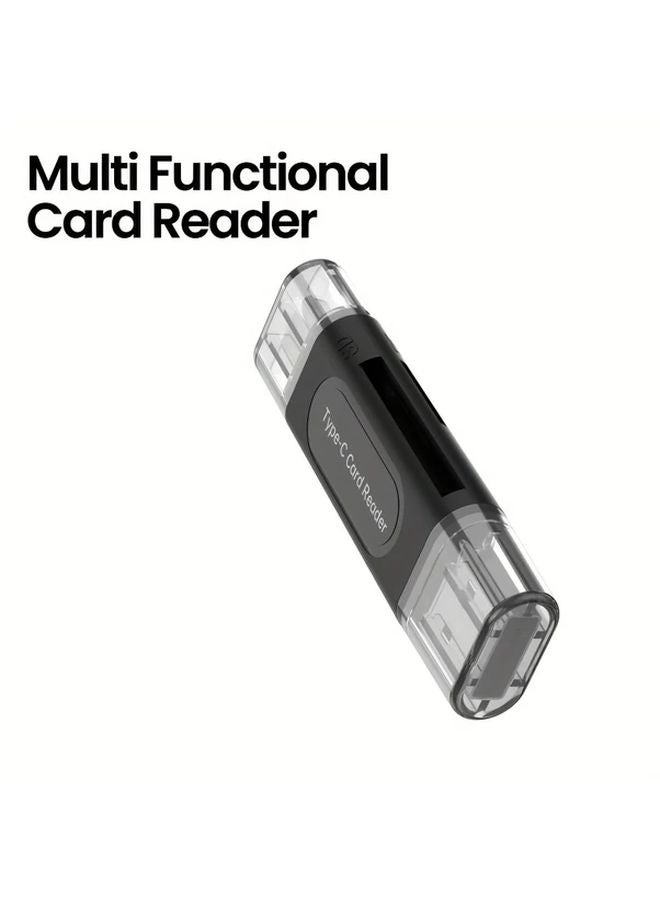White USB 2 0 Dual Head Four In One Card Reader High Speed Data Transfer Portable Plug and Play - Image 3