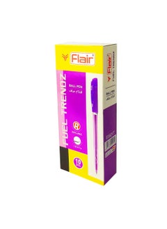 Flair Fuel Trendz Ball Pen 1.0mm Tip Set of 10 Pcs, Violet  - Image 1