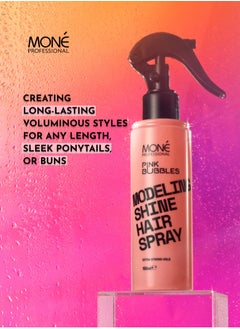 MONE Professional Modeling Shine Hairspray - Liquid Extra-strong Hold Spray, Shape And Volume Fixation, Tool-compatible, Lightweight, Fine Mist Spray For Air Fixation, Vertical And Horizontal Volume, 150ml  - Image 3