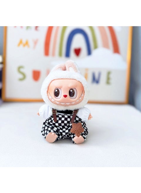 17cm Labubu Plush Toy Clothes Pendant - Simple Sakura Set Keychain (Clothes Only)