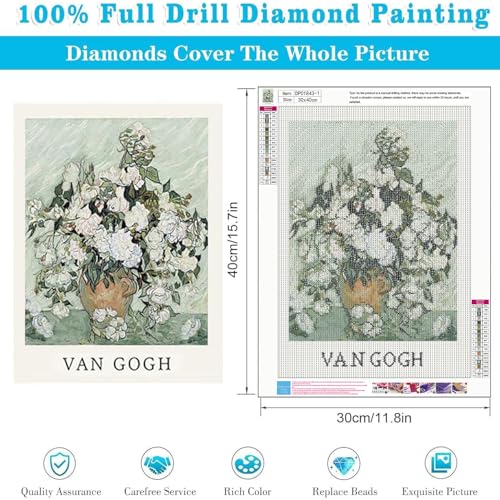 KICHANG 4 Pack Vintage Vase Diamond Art Kits for Adults Beginner, DIY Modern Diamond Painting 5D Round Full Drill Diamond Dots Gem Art Crafts with Tools,Funny Crafts for Home Wall Decor&Gift-12x16in - Image 4