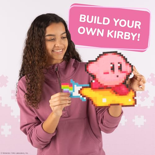 TOMY Jixelz Remix Warp Star Kirby Pixel Art DIY SnapTogether Collectible with Wall Hanger and Display Stand Gamer Room Decor for Desk or Wall Kids Valentines Day Gifts 700 Pieces Ages 8 Years - Image 5
