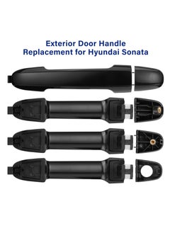 Bukela 4Pcs Exterior Door Handles for Hyundai Sonata 2006 2007 2008 2009 2010, Front and Rear, Drive & Passenger Side Replaces ‎82651-3K00,Black  - Image 4