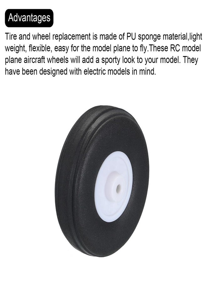 MECCANIXITY RC Airplane Wheels 1.5" OD RC Airplane,Aircraft PU Sponge Wheels,Tire Tail Wheel RC Aircraft Foam Wheel Replacement for DIY RC Model Plane Aircraft Pack of 4 - Image 4