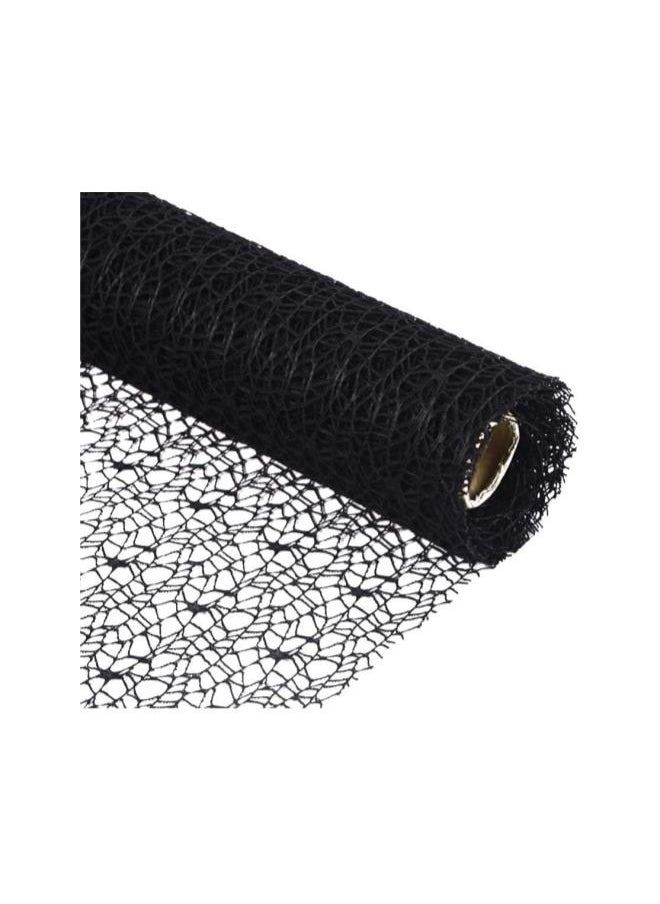 WYBOT - Mesh Ribbon Roll Spider Web Deco Ribbon Lace Net Jute Mesh Trim Ribbon Gauze Roll for DIY Craft Flower Gift Packaging Door Curtain Background (White) - Image 1