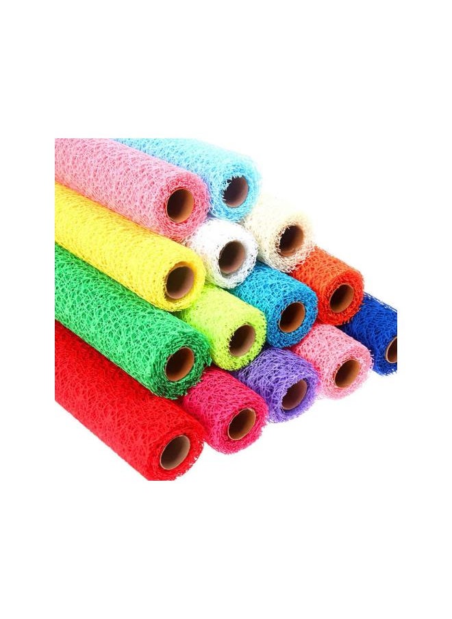 WYBOT - Mesh Ribbon Roll Spider Web Deco Ribbon Lace Net Jute Mesh Trim Ribbon Gauze Roll for DIY Craft Flower Gift Packaging Door Curtain Background (White) - Image 1