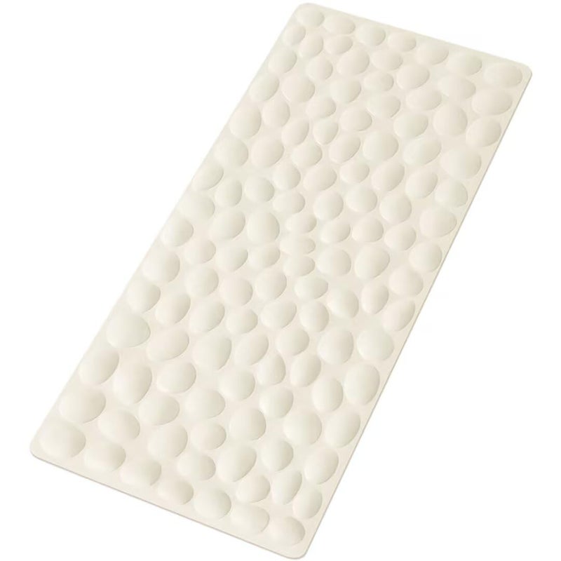 Bligli Bathtub Mat Non Slip 16x40 inch Extra Long Bath Tub Mat with Strong Suction Cups Soft Rubber Bathroom Floor Mat Machine Washable 100 BPA Free Beige