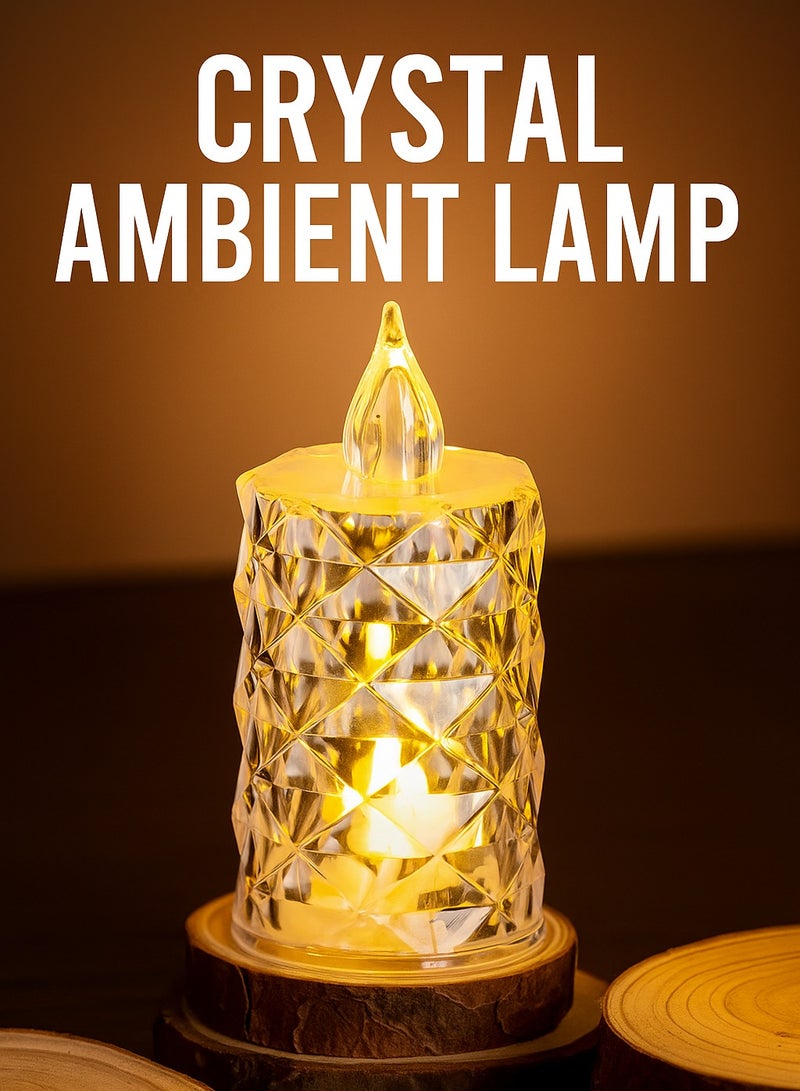 24pcs Crystal Design LED Candle Atmosphere Light - 3.6cm Diameter, 8cm Height, Romantic Wedding/Home/Party Decor - Image 1