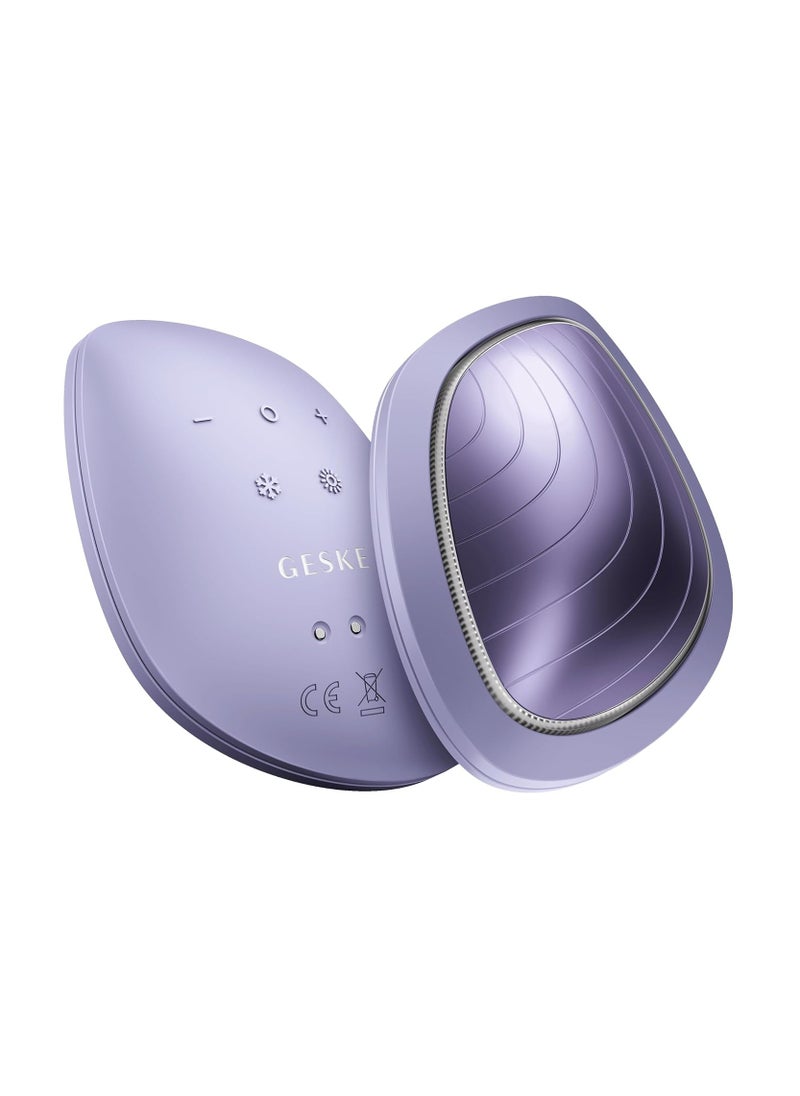 GESKE - SmartAppGuided Sonic Warm & Cool Mask | 9 in 1 | Beauty LED Face Mask | Facial Glow | Full Spectrum LED Light | Best Face Massager | Vibrating Mask | Warm and Cold Skincare - Purple - Image 1