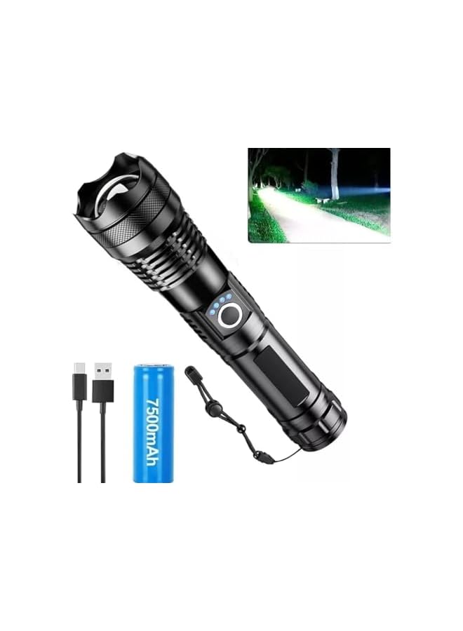 promass 32000 High Lumens LED Flashlight,Rechargeable Handheld Torch Light 5 Lighting Modes with LCD Power Display,Water Resistant Torch forCamping,Outdoor, Emergency - Image 2