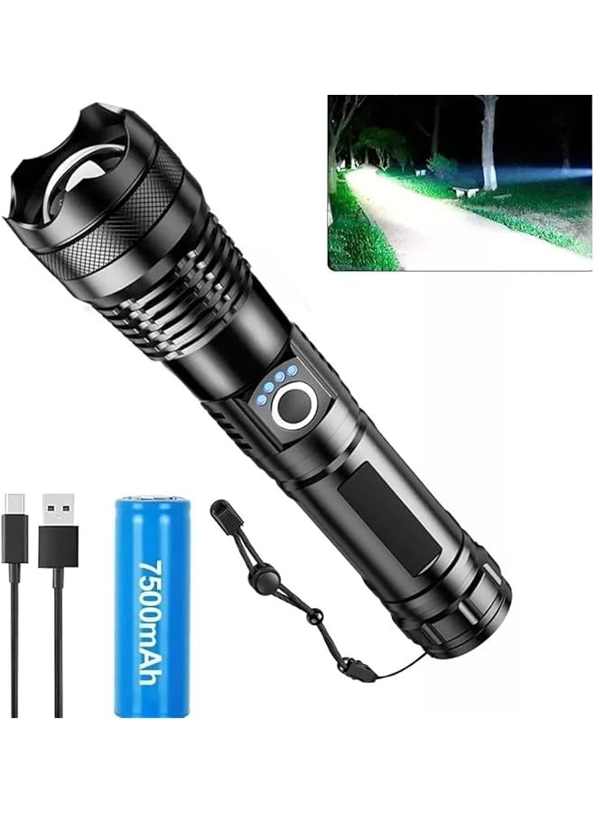 promass 32000 High Lumens LED Flashlight,Rechargeable Handheld Torch Light 5 Lighting Modes with LCD Power Display,Water Resistant Torch forCamping,Outdoor, Emergency - Image 1