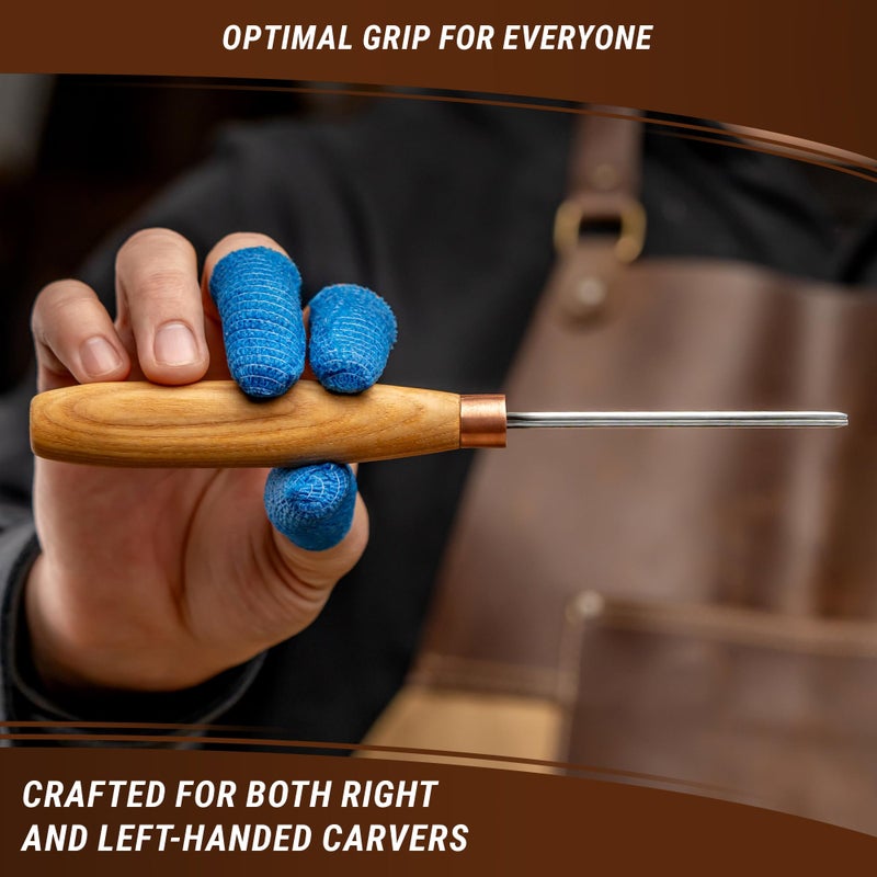 BeaverCraft Wood Carving V Gouge K12/02 Woodworking Hand Chisel Compact Wood Carving Knife for Beginners and Profi - Image 5