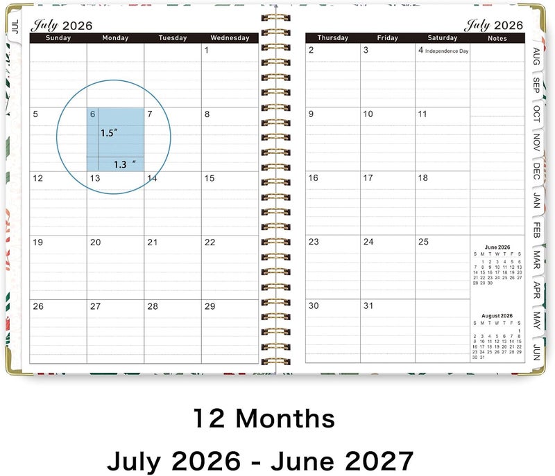 مخطط 2026-2027، مخطط أكاديمي شهري وأسبوعي من يوليو 2026 إلى يونيو 2027، غلاف صلب، دفتر تخطيط للمعلمين والطلاب مع علامات تبويب، مثالي للوازم المدرسية والمكتبية، مقاس 5.7 × 8.3 بوصة، ورق فاخر - Image 5
