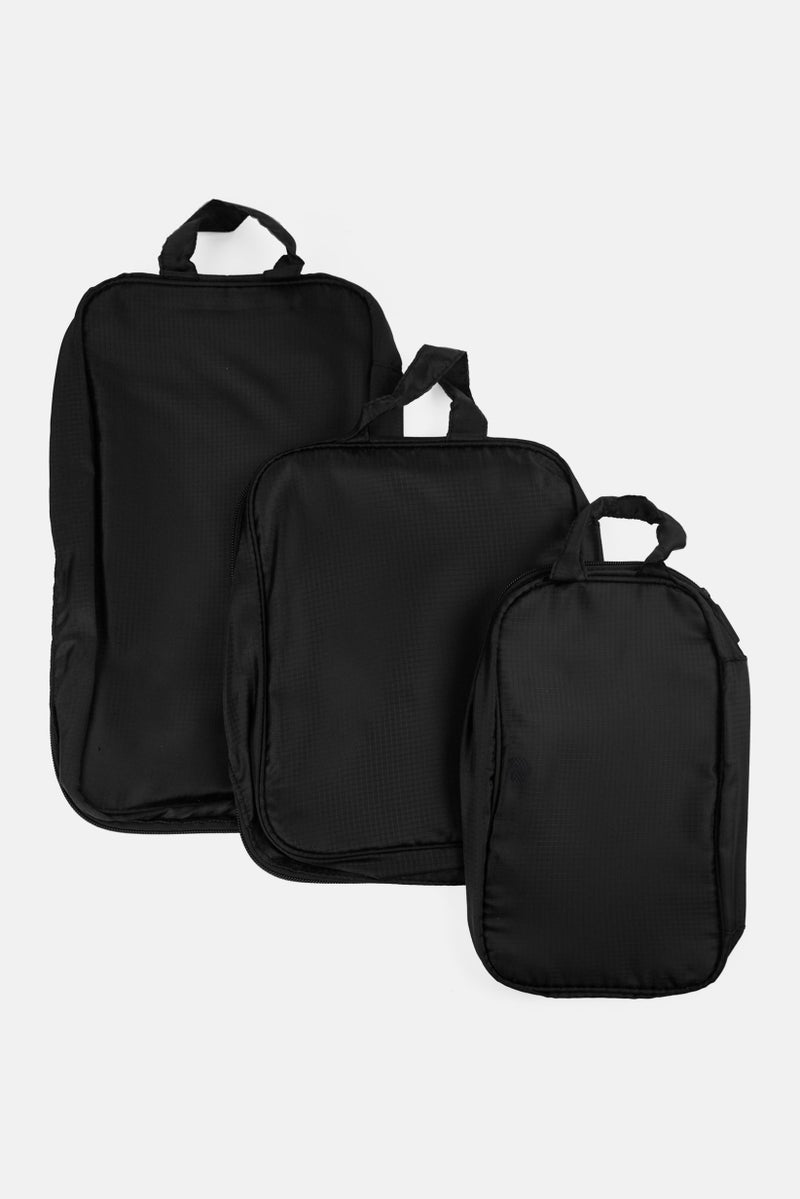 3 Piece Frosted Packing Cubes, Black