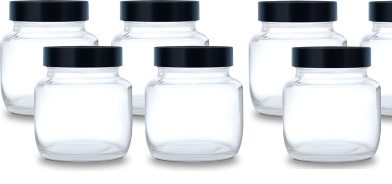 CROCO JAR glass | Round Jar 250 ml | for Storage Kitchen | Transparent Containers for Kitchen Masala, Dry Fruits | Airtight Glass Container | Premium Aluminium Plastic Cap | Pack Of 4 - Image 3