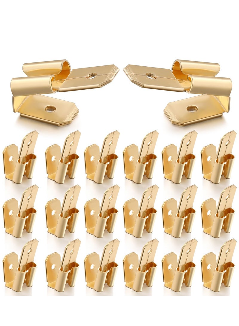 SOLARAE 25 Pcs Piggyback Spade Connectors, 3 Way Adapter Dual Male to Single Female Brass Quick Disconnect Connectors Piggyback Terminals Crimp Terminals Assortment Kit, Unisulated - Image 1