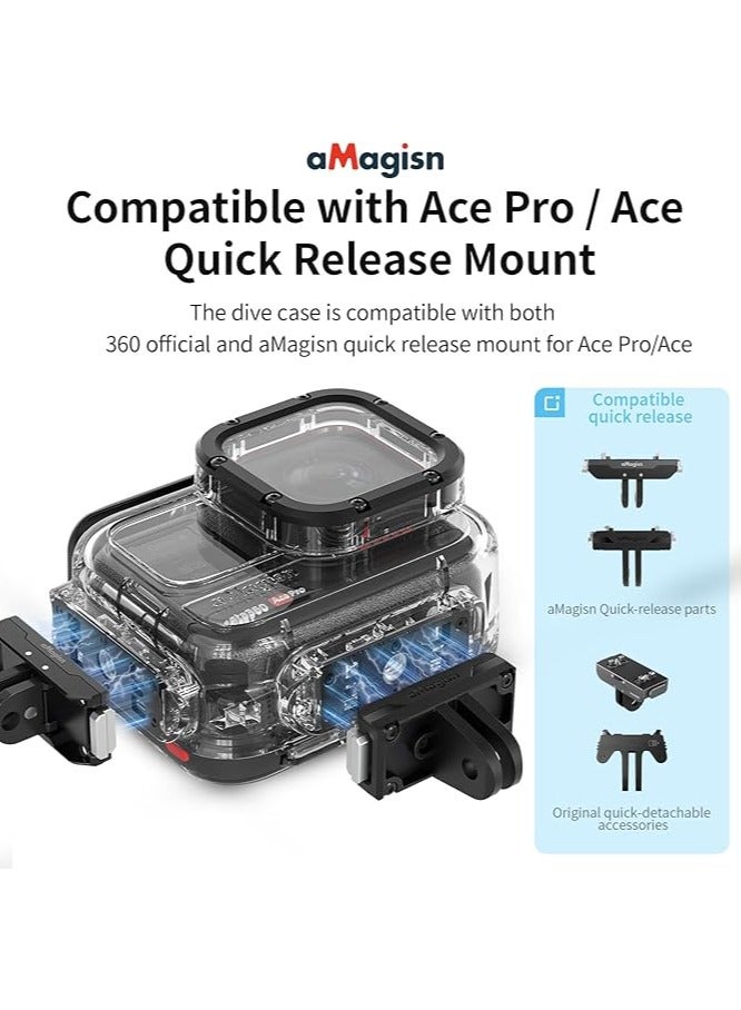 aMagisn 60m Camera Diving Case Waterproof Case for Insta360 Ace Pro For Insta360 Ace Underwater Case Action Camera Accessories  - Image 4