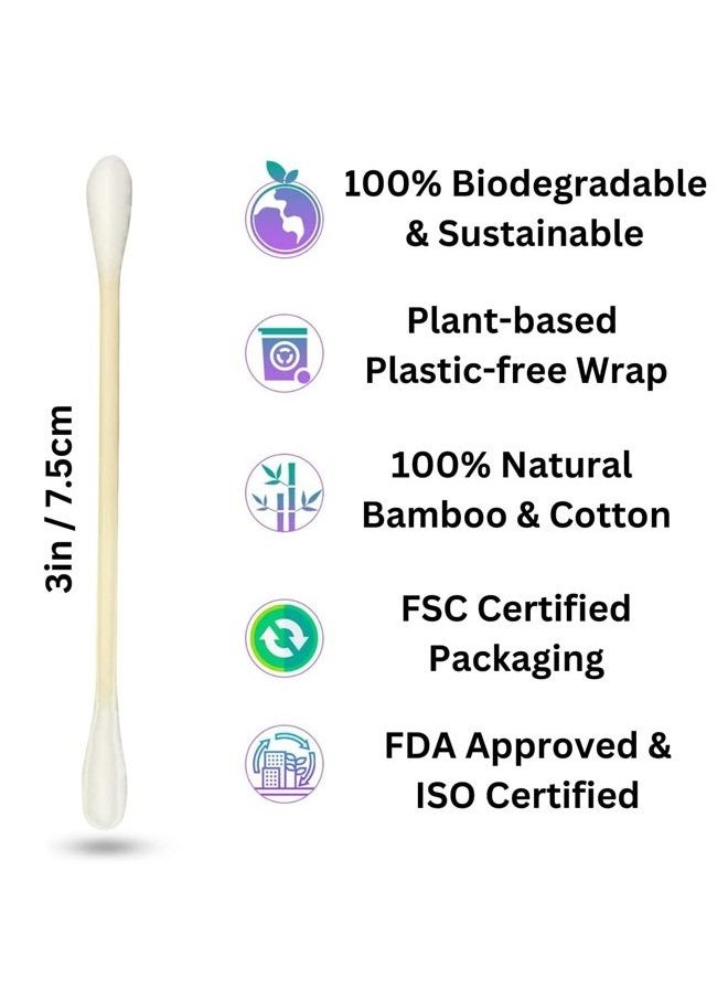 BOONBOO Cotton Swabs, Bamboo Wooden Buds, 600 Count  - Image 2